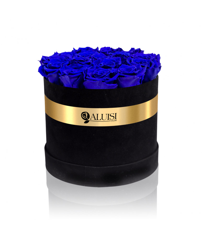 Flower Box con Rose Blu Stabilizzate