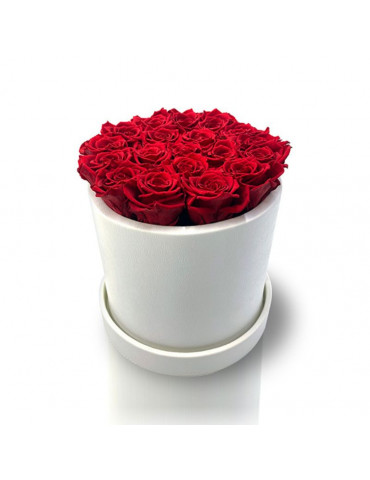 Importante Flower Box con Rose Stabilizzate Rosse