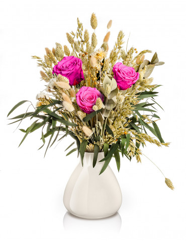 Bouquet Di Fiori Stabilizzati - Rose Fucsia