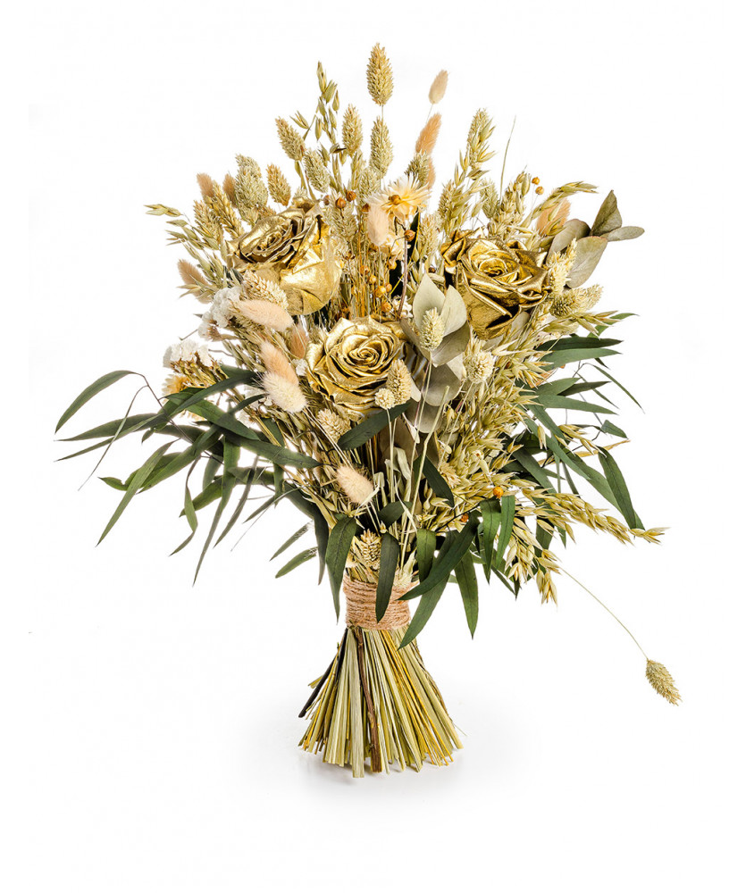 Bouquet Di Fiori Stabilizzati - Rose Oro