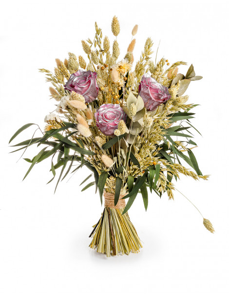 Bouquet Di Fiori Stabilizzati - Rose Oro Rosa