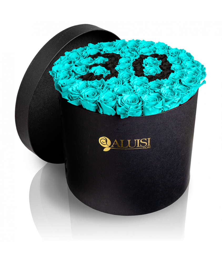50 Rose Tiffany Stabilizzate Flower Box Personalizzabile