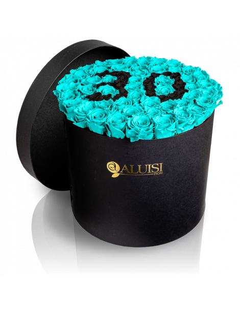 50 Rose Tiffany Stabilizzate Flower Box Personalizzabile