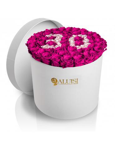 50 Rose Fucsia Stabilizzate...
