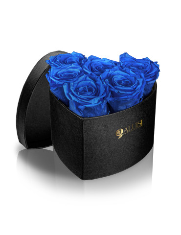 Cuore 6 Rose Blu Stabilizzate