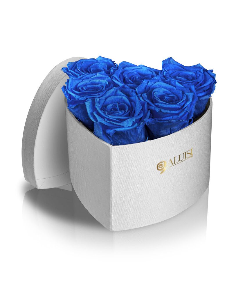 Cuore 6 Rose Blu Stabilizzate