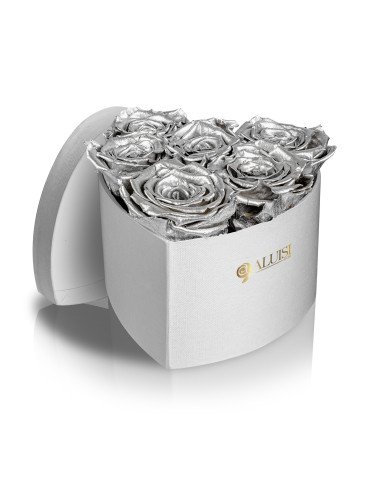 Cuore 6 Rose Argento...