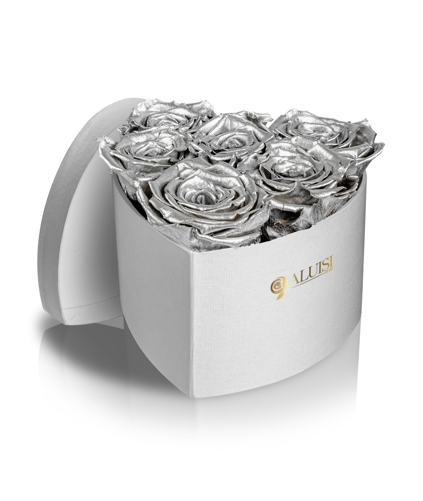 Cuore 6 Rose Argento Stabilizzate