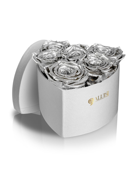 Cuore 6 Rose Argento Stabilizzate