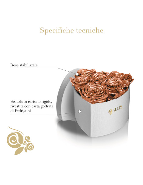 Cuore 6 Rose Rame Stabilizzate