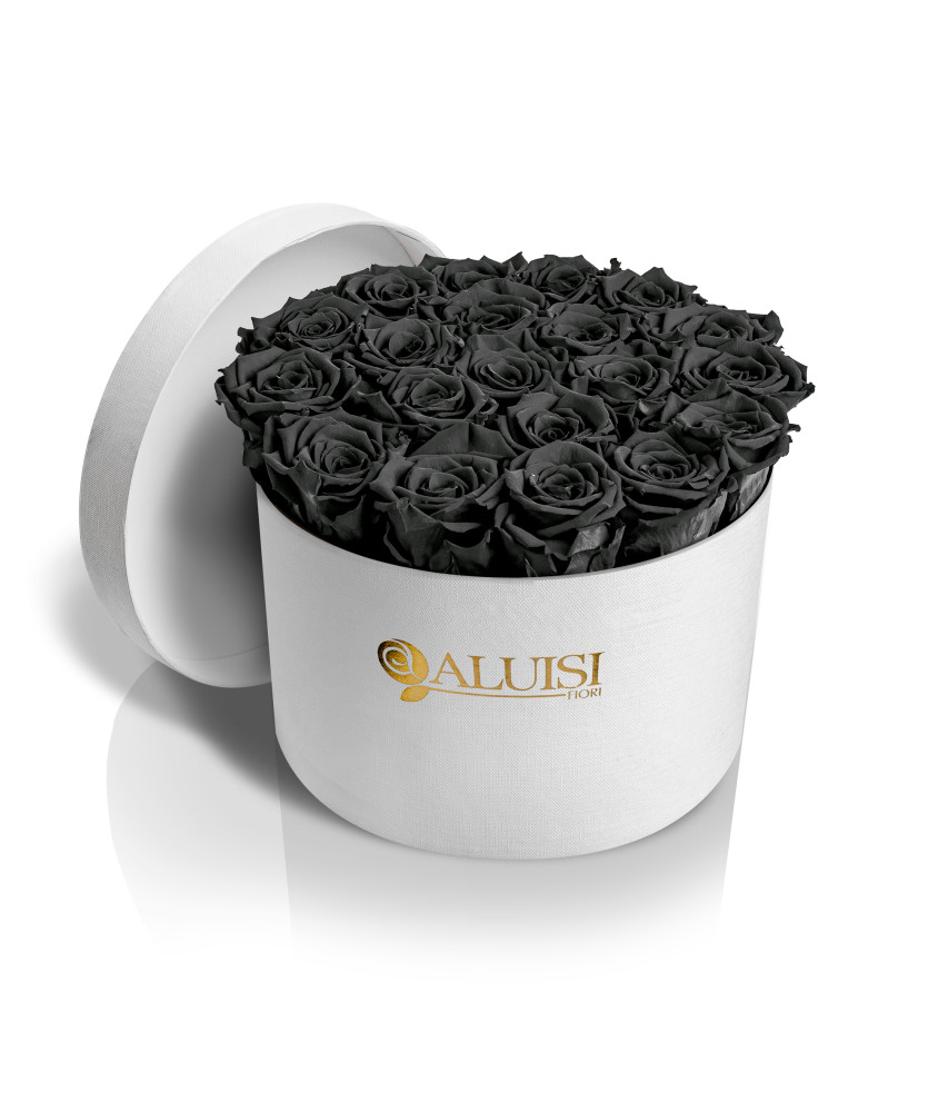 20 Rose Nere Stabilizzate