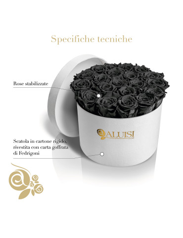 20 Rose Nere Stabilizzate