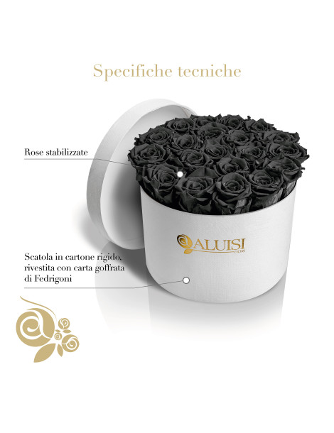 20 Rose Nere Stabilizzate