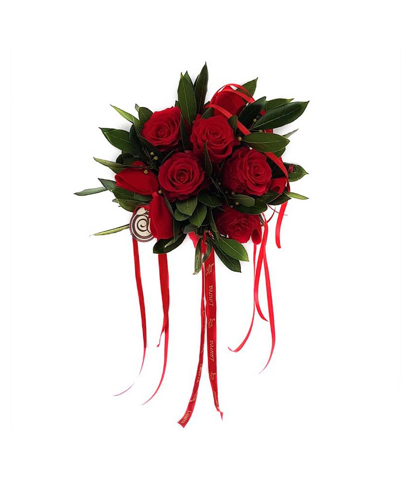 Bouquet Laurea Alloro e Rose Stabilizzate