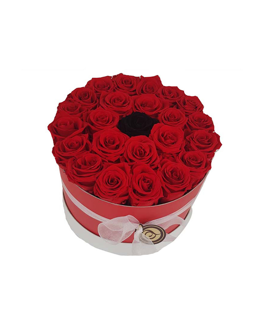 25 Rose Stabilizzate - Flower Box Lussuoso