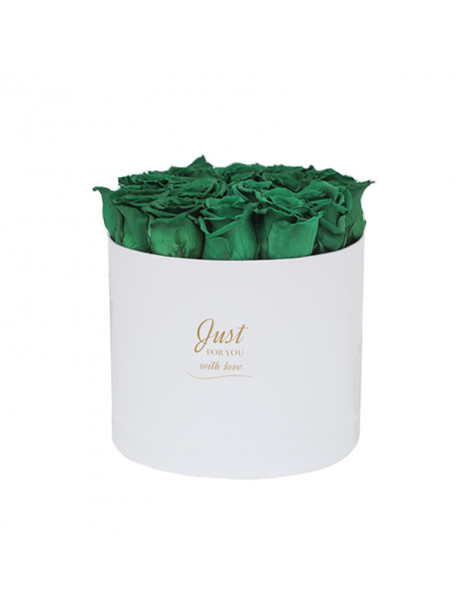 Flower Box con Rose Verdi Stabilizzate